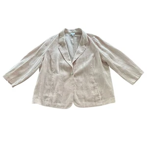 J. Jill Love 100% Linen Peach Jacket Blazer Button Casual Lightweight Size 22 - Picture 1 of 9