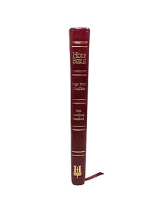 Holy Bible Large Print UltraThin New American Standard 1985 Leather Burgundy - Foto 1 di 22