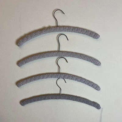 4 perchas de ganchillo retro vintage Art Deco gris claro gris Foto 1 de 4