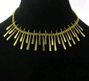 Collar de metal brutalista de latón 13,5-17,5" MCM Atomic Starburst de colección - Imagen 1 de 8