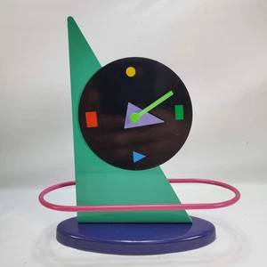 Reloj de Mesa Péndulo Vintage Años 80 Capaz Precisión Memphis Post Modern Paradise - Imagen 1 de 5