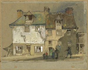 Elijah Albert Cox (1876-1955) Watercolour Painting - Mortain France Landscape - Picture 1 of 7