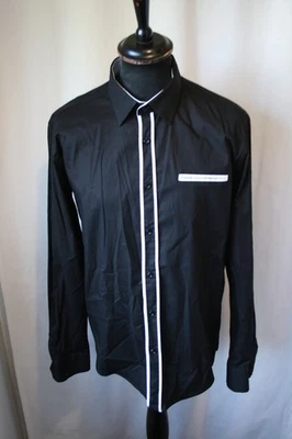 Vintage Kayhan black white detail dress shirt large mod revival - Image 1 of 4