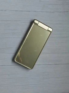 SHARP AQUOS 601SH Android Flip Phone Unlocked SIM  Gold Free Good Condition - Picture 1 of 13