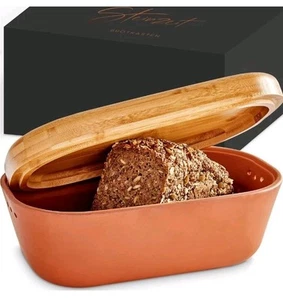 Steinzeit Bread Box Made from Breathable Terracotta (9.8x5.1x3.9 inches)Storage - Picture 1 of 7