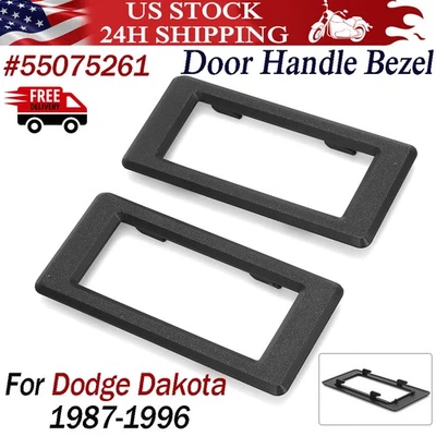 Pair of Door Handle Trim Bezels For 1987-1996 Dodge Dakota Left + Right 55075261 - Image 1 of 4