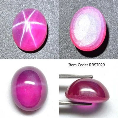 8.85 Ct 12.5x9.8 MM Pink Red Ruby Star Sapphire 6 Rays Lab Corundum VDO RRS7029 - Image 1 of 4