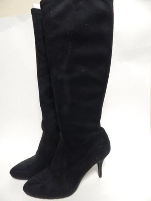 Vestido Tahari Yolanda Bota Hasta la Rodilla 11 M Negro Gamuza Nuevo con Caja Foto 1 de 4