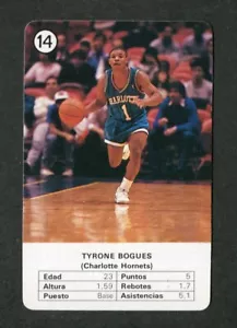 #14 Tyrone "Mugsy" Bogues 1988 Fournier NBA Estrellas Basketball Card Nr-Mt-MINT - Picture 1 of 4