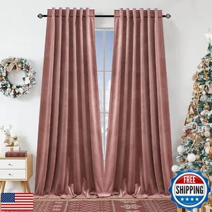 Dchola Tende in Velluto Rosa Selvatica per Finestra Camera da Letto con Tabella Schienale, Super Morbide - Foto 1 di 5