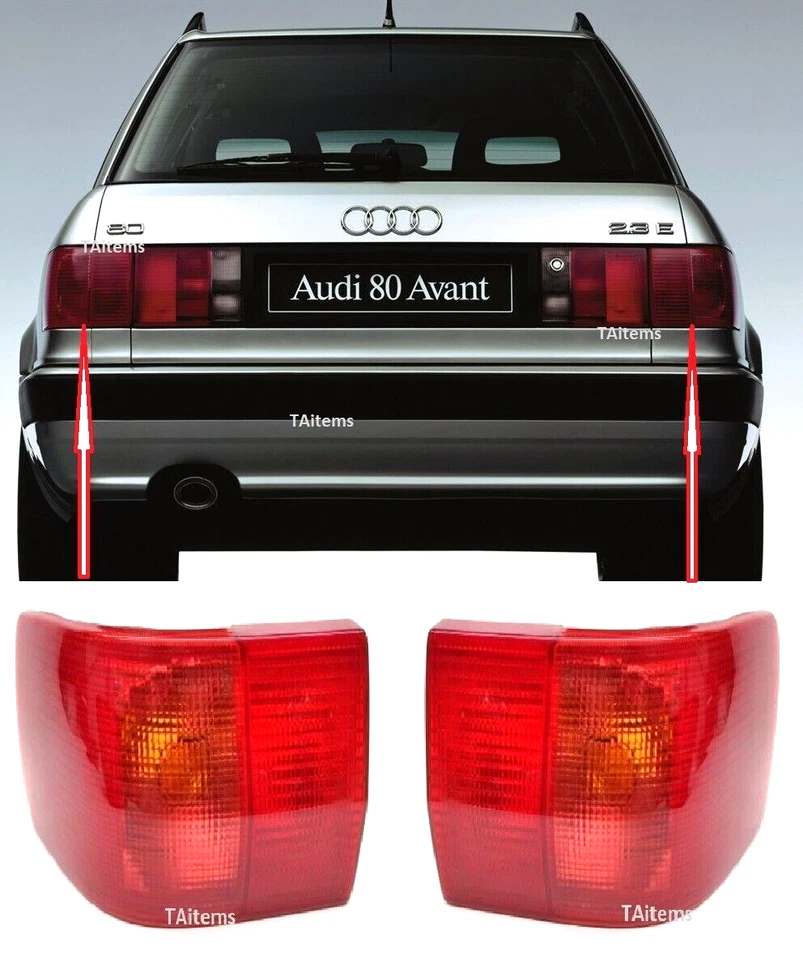 PAIR REAR TAIL LIGHT LAMPS FOR AUDI 80 / 90 B3/B4 1986-1996 AVANT/COUPE (E1) - Image 1 of 4