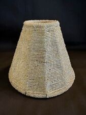 Beaded Lamp Shade 4" Mini White Uno No Thread Chandelier Light Vintage