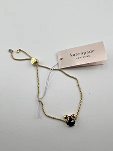 Kate Spade Disney Minnie Mouse Gold verstellbares Schieberarmband neu mit Etikett - Bild 1 von 3