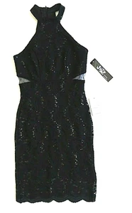 LBD Cocktail Dress Juniors Size 3 Black Sequin Dress Prom Jump Apparel - Picture 1 of 10