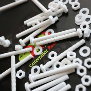 20x Pernos Blancos (PP), Tornillos y Tuercas de Plástico, M4x 40mm, Acrílico - Imagen 1 de 6