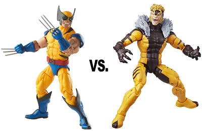 Marvel Legends ~ JUEGO DE FIGURAS DE ACCIÓN WOLVERINE VS. SABRETOOTH ~ X-Men Serie 3 Foto 1 de 2