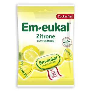 Em eukal Zitronen Hustenbonbons zuckerfrei einzeln verpackt 75g - Picture 1 of 1