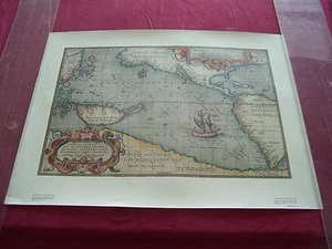 MAP of the PACIFIC OCEAN in 1589-From an engraving of Historic Plans, Ithaca, NY - Picture 1 of 4