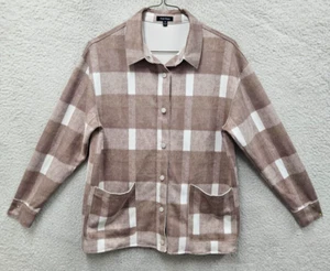 Well Worn Women Jacket Medium Beige Velvet Long Sleeve Pockets Snap Up - Picture 1 of 17