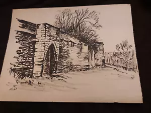 Ink André Simon 1960 Artist Lorrain Metz Vauban Seille - Picture 1 of 3