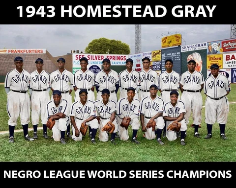 1943 Homestead Grays - Negro League World Series Champions 8x10 Color Team Photo Cover