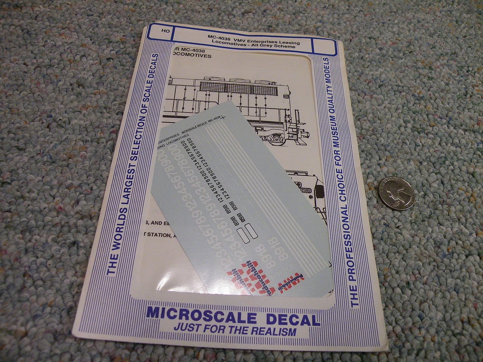 Microscale decals HO MC-4038 VMV Enterprises Leasing locos - all grey     E130 - Image 1 of 1