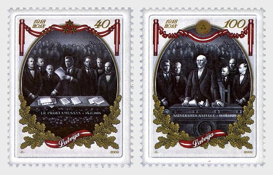 Latvia - 100th Anniversary of Latvia Republic (2 stamps, 2009) - Image 1 of 1