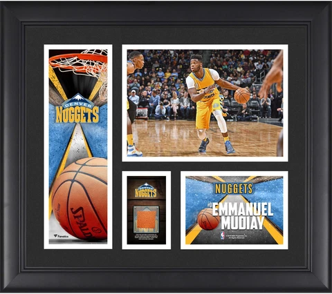 Emmanuel Mudiay Denver Nuggets Framed 15x17 Collage & Piece of Team-Used Ball Cover