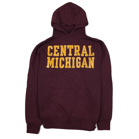 Vintage Central Michigan University Chippewas Maroon Hoodie Sweatshirt (M) Cover