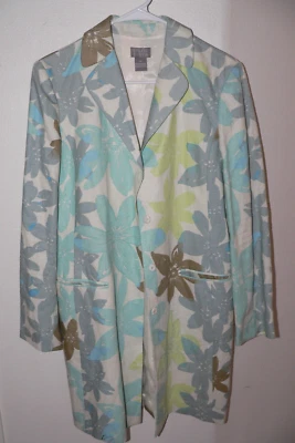 Women's SIGRID OLSEN Multi-color Floral L/S Lined Lined Coat Jacket Size Medium - Image 1 of 3
