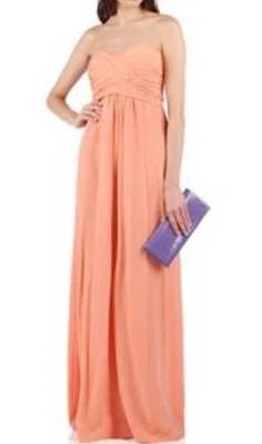 ¡Nuevo! Ted Baker "Nour" Naranja Pálido Seda Maxi Talla 1 Y 3 Reino Unido Foto 1 de 3
