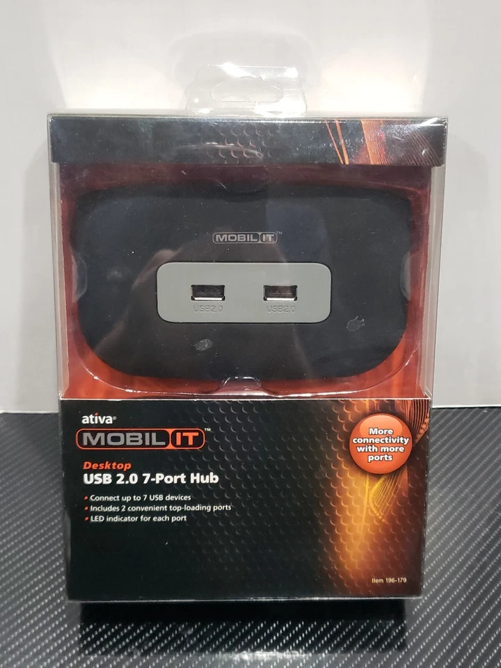 Brand New In Box Ativa Mobil-It Desktop USB 2.0 7-Port Hub Office Depot Brand - Image 1 of 3