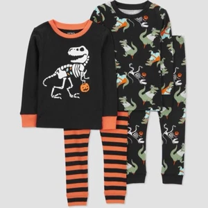 Carter's Just One You Halloween Dinosaur 4 Piece Pajama Sets - NWT - 12 Months - Picture 1 of 1