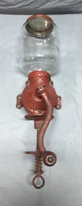 Antique VTG Arcade Number 3 Crystal Coffee Grinder Wall Mount Old Red 503-25B - Picture 1 of 13
