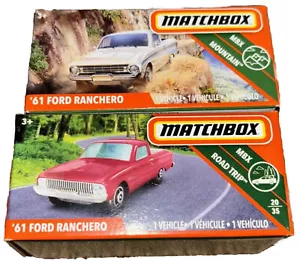 2 Matchbox Power grabs 1961 Ford Ranchero Red/White Cast Vehicle Toy New - Picture 1 of 12