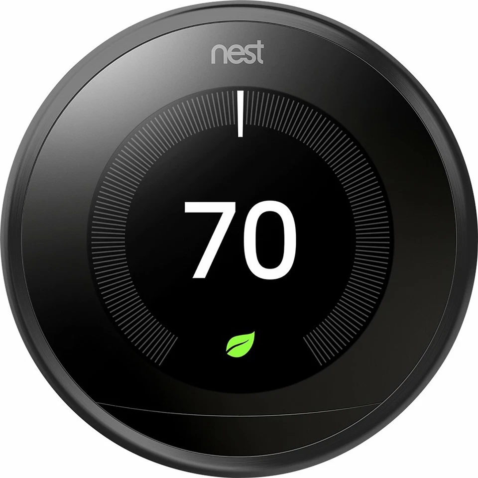 Black Google Nest 3rd Generation Learning Programmable Thermostat Kit T3016US - Image 1 of 4