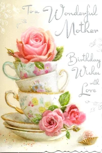 MOTHER BIRTHDAY CARD ~ QUALITY CARD FLORAL DESIGN LOVELY VERSE BY JONNY JAVELIN - Picture 1 of 2