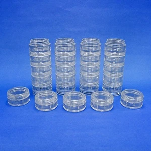Clear Makeup Stackable Plastic Jar 5 gr Cosmetic Storage Containers Minerals New - Picture 1 of 6