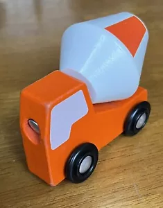 Melissa And Doug Construction Wooden Orange & White Cement Truck Toy - Picture 1 of 6