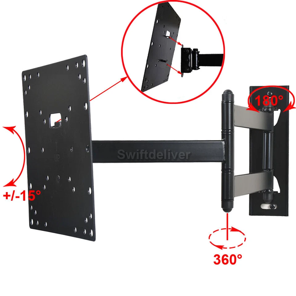 Full Motion LED TV Wall Mount Bracket for Samsung VIZIO 24 28 29 32 39 40 42 W2K - Image 1 of 4