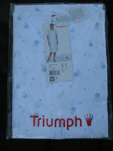 Triumph Homewear Nachthemd Summer Beauty NDK 19 Gr. 44-52  Weiss -Blau mit Motiv - Bild 1 von 3