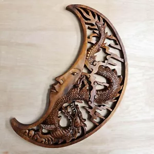 Tarocchi arte parete legno intagliato a mano astrologia oroscopo energia luna - regalo perfetto - Foto 1 di 10
