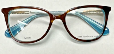 NOVO Óculos Feminino KATE SPADE TAHLIA 0086 Concha de Tartaruga/Azul 46-15-125 - Imagem 1 de 4