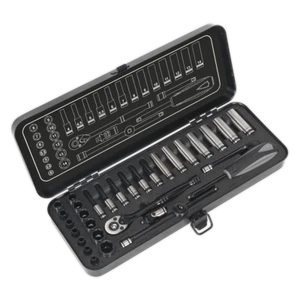 Enchufe Set 32pc 0.6cmSq Drive 6pt Walldrive Métrico Black Series - Sealey - Imagen 1 de 1