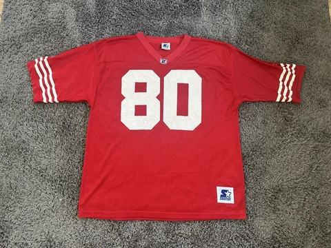 Vintage Starter San Francisco 49ers Jerry Rice #80 Football Jersey Mens X-Large Cover