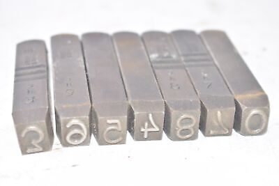 Lot Of 7 Vintage Gruv Grip Steel Machinist Stamps 3/8'' Numbers  • 20.45£