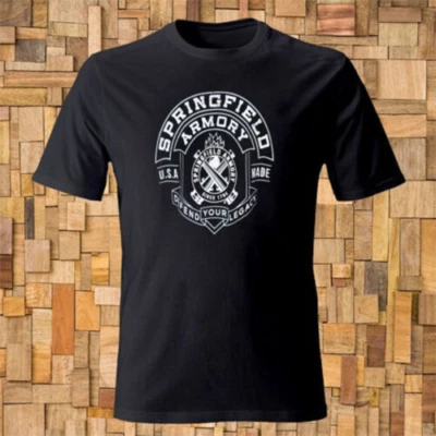 Camiseta negra con logotipo de Springfield Armory para hombre Foto 1 de 3