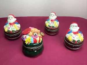Menge 4 Seymour Mann Weihnachtsmann-Spielzeugbeutel Klappdeckel Miniatur Schmuckschatullen 253 - Bild 1 von 7