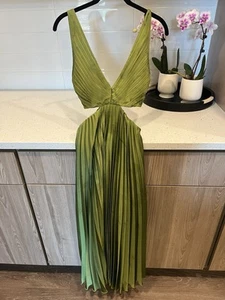 Abercrombie & Fitch Women's Green formal dress XS petite, satin, cut out detail - Picture 1 of 5