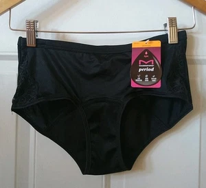 MAIDENFORM BLACK AND LACE PERIOD HIPSTER PANTY, SIZE S - Picture 1 of 2